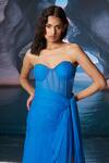 Buy_Amrta By Guneet Kondal_Blue Chiffon, Mesh Sweetheart Neck Dancing Through The Night Maxi Dress _Online_at_Aza_Fashions