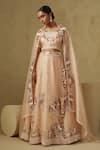 Buy_Kesar Studio_Pink Silk, Organza Embroidery Round Neck Malang Lehenga Set _at_Aza_Fashions