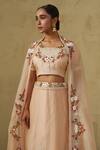 Buy_Kesar Studio_Pink Silk, Organza Embroidery Round Neck Malang Lehenga Set _Online_at_Aza_Fashions