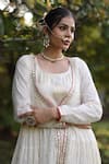 Buy_Nazar By Indu_Ivory Cotton Sequins Round Neck Anarkali Set With Inner Slip Dress _Online_at_Aza_Fashions
