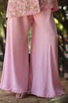 Nazar By Indu_Blush Cotton Embroidery Round Neck Pink Tunic And Palazzo Set _Online_at_Aza_Fashions