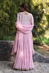 Shop_Nazar By Indu_Blush Sequins, Embroidery Round Neck Pink Anarkali With Dupatta _at_Aza_Fashions
