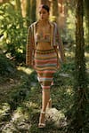 Buy_Surily G_Multi Color Net Beads Multicolor Embroidered Designer Skirt _at_Aza_Fashions