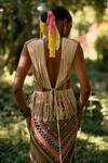 Shop_Surily G_Multi Color Net Beads Multicolor Long Skirt  _at_Aza_Fashions