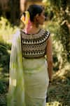 Shop_Surily G_Green Crepe Tie Dye Pure Saree _at_Aza_Fashions