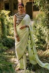 Buy_Surily G_Green Crepe Tie Dye Pure Saree _at_Aza_Fashions