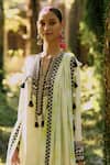 Surily G_Green Crepe Tassels Round Neck Tie Dye Kurta _Online_at_Aza_Fashions