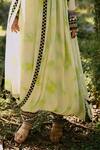 Surily G_Black Crepe Embroidery Green Tie Dye Pants  _Online_at_Aza_Fashions