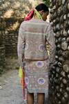 Shop_Surily G_Multi Color Net Beads Embroidered Skirt _at_Aza_Fashions