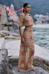Buy_Surily G_Multi Color Net Beads Embroidered Cutout Skirt _at_Aza_Fashions
