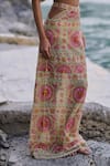 Surily G_Multi Color Net Beads Embroidered Cutout Skirt _Online_at_Aza_Fashions