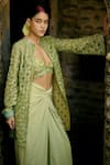 Shop_Surily G_Green Cutwork Cape _at_Aza_Fashions