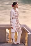 Shop_Surily G_Ivory Crepe Beads Embroidered Pant _at_Aza_Fashions