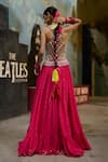 Buy_Surily G_Pink Crepe Jewelled Polka Skirt _Online_at_Aza_Fashions