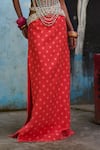 Shop_Surily G_Coral Crepe Polka Dot Skirt _at_Aza_Fashions