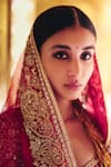 Surily G_Red Organza Zari Zardosi Embroidered Saree _Online_at_Aza_Fashions