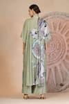 Shop_Soniya G_Green Muslin, Silk V-neck Pista Designer Kurta And Palazzo Set _at_Aza_Fashions