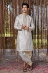 Buy_Hilo Design_White Embroidery Kanjivaram Hand Set _at_Aza_Fashions