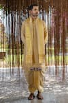 Buy_Hilo Design_Gold Embroidery Tissue Kanjivaram Set _at_Aza_Fashions