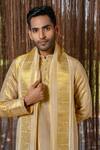 Shop_Hilo Design_Gold Embroidery Tissue Kanjivaram Set _Online_at_Aza_Fashions