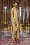 Shop_Hilo Design_Gold Embroidery Tissue Kanjivaram Set _at_Aza_Fashions