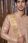 Buy_Hilo Design_Pink Embroidery Dusky Kanjivaram Set _Online_at_Aza_Fashions