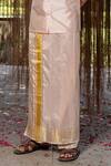 Hilo Design_Pink Embroidery Light Kanjivaram Set _Online_at_Aza_Fashions