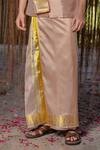 Hilo Design_Pink Embroidery Dusky Kanjivaram Set _Online_at_Aza_Fashions