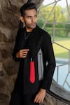 Buy_Hilo Design_Black Suede Embroidery Statement Co-ord Set _Online_at_Aza_Fashions