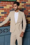 Shop_Hilo Design_Beige Saville Curve Blazer Set _at_Aza_Fashions