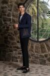 Shop_Hilo Design_Black Embroidery Noir Canvas Blazer And Pant Set _at_Aza_Fashions