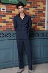 Shop_Hilo Design_Blue Midnight Black Tailored Co-ord Set _at_Aza_Fashions