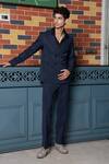 Buy_Hilo Design_Blue Midnight Black Tailored Co-ord Set _at_Aza_Fashions