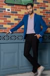 Shop_Hilo Design_Teal Blue Smart-casual Blazer Co-ord Set _at_Aza_Fashions