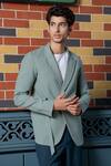 Shop_Hilo Design_Gray Soft Asymmetric Blazer Set _at_Aza_Fashions