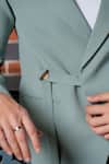 Hilo Design_Gray Soft Asymmetric Blazer Set _Online_at_Aza_Fashions