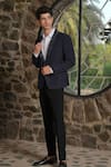 Shop_Hilo Design_Navy Blue Tailored Co-ord Set _Online_at_Aza_Fashions