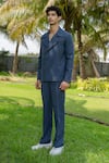 Shop_Hilo Design_Blue Nebula Verge Denim Shacket _at_Aza_Fashions