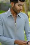 Hilo Design_Blue Linear Luxe Light Shacket _at_Aza_Fashions