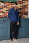 Shop_Hilo Design_Blue Minimal Matrix Black Shacket _at_Aza_Fashions