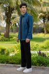 Shop_Hilo Design_Teal Sleek Blue Shacket _at_Aza_Fashions