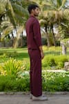 Shop_Hilo Design_Burgundy Mono Merge Shacket _at_Aza_Fashions