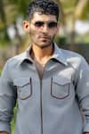Buy_Hilo Design_Gray Distorted Designer Shacket _Online_at_Aza_Fashions