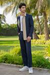 Shop_Hilo Design_Blue Duo Draft Navy Shacket _at_Aza_Fashions