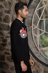 Hilo Design_Black Embroidery Cruise Shacket _Online_at_Aza_Fashions