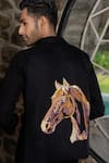 Buy_Hilo Design_Black Embroidery Stirrup Shacket _Online_at_Aza_Fashions