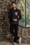 Buy_Hilo Design_Black Embroidery Stirrup Shacket _at_Aza_Fashions