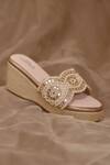 Buy_Around Always_Gold Embroidery, Beads Designer Ena Wedges _at_Aza_Fashions
