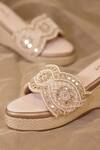 Shop_Around Always_Gold Embroidery, Beads Designer Ena Wedges _at_Aza_Fashions