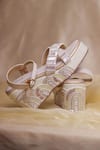 Shop_Around Always_Ivory Embroidery Designer Dwaar Wedges _at_Aza_Fashions